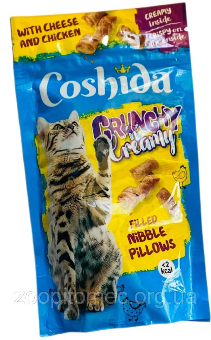 Купить Coshida (Кошида) Лакомство для котов подушечки 70г курица + сыр ...
