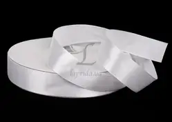 Стрічка атласна 25 мм  біла (91,4м)