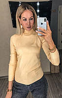 Гольф женский водолазка кофта свитер кашемир под горло стойка молочный (кремовый) оверсайз 46