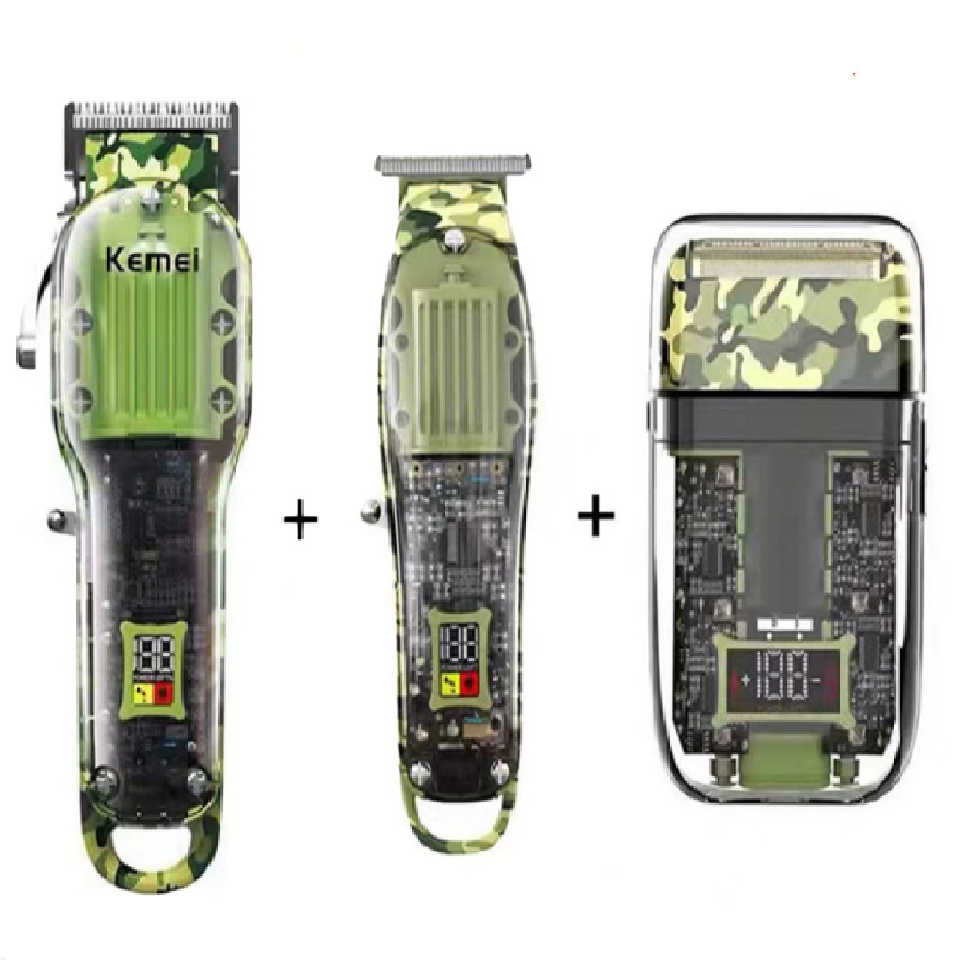 Комбо-набір Kemei Set Military (Машинка + тример + шейвер) (KM-1926+KM-TX7+KM-1928)