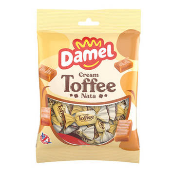 Цукерки Damel Toffee cream nata, 120 г без глютену, 12 шт/ящ