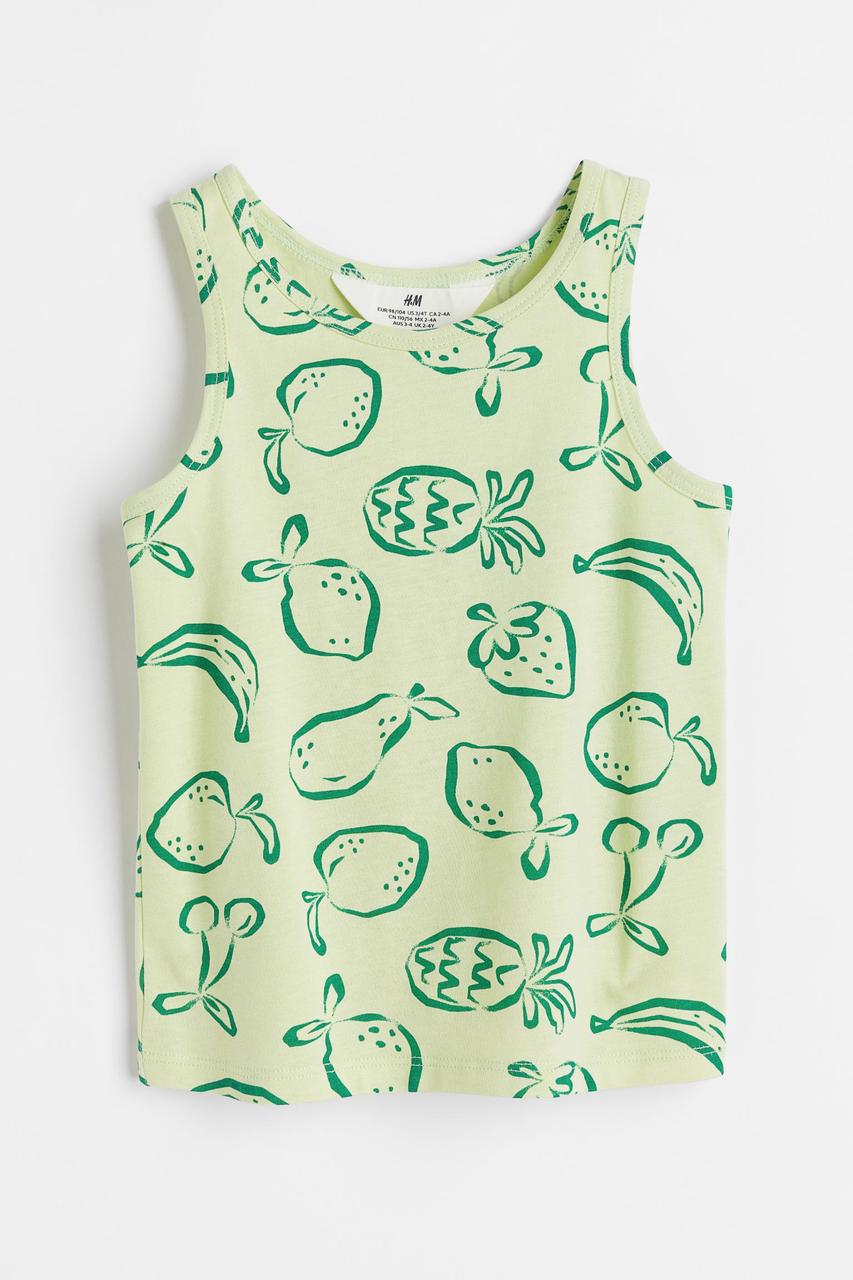 Футболка-майка  зелена Фрукти H&M 122/128, 134/140см