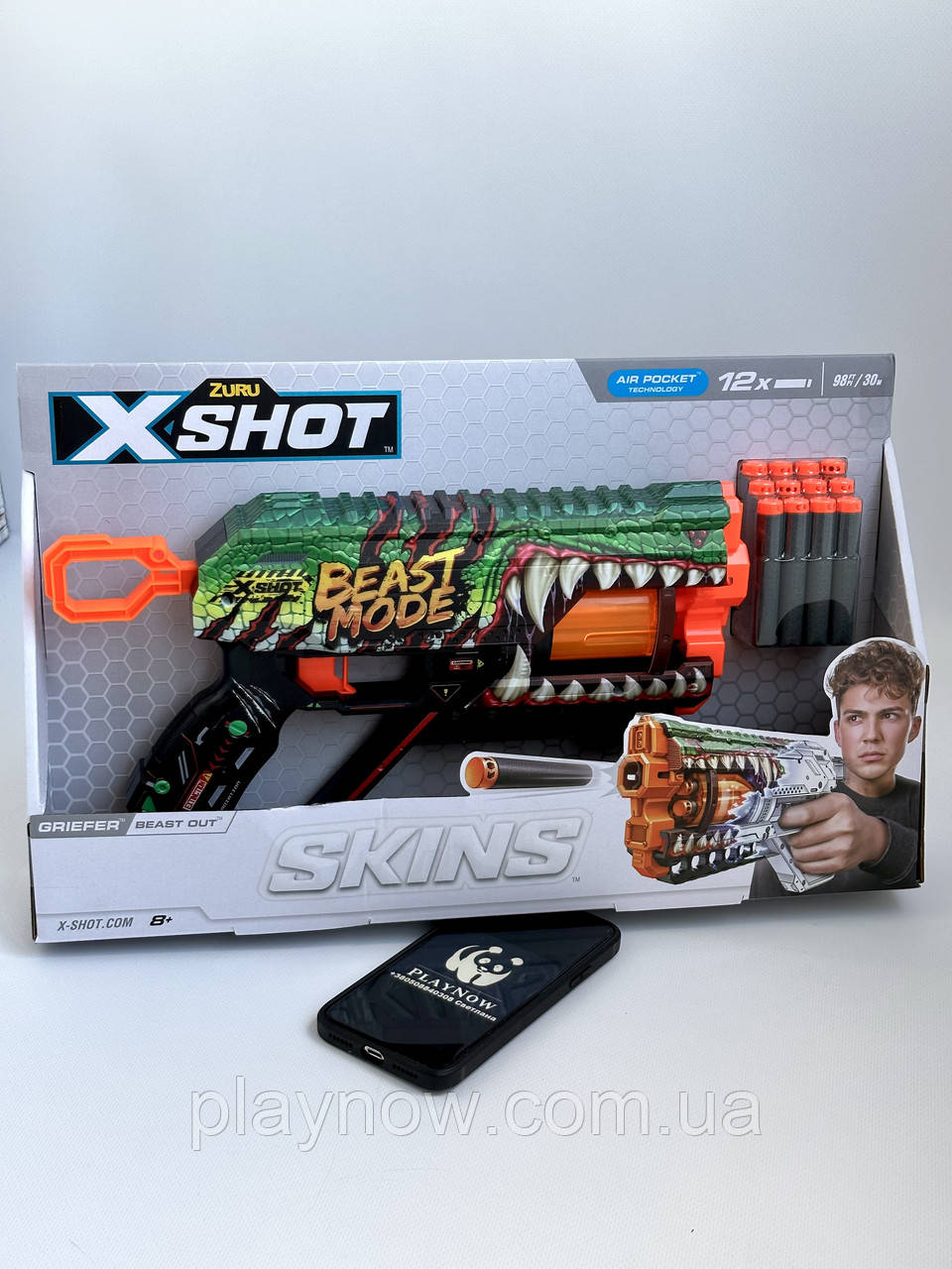 Дитячий швидкострільний бластер X-Shot Skins Griefer Beast Out, дитяча зброя