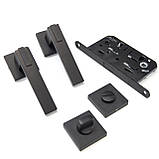 Ручка міжкімнатна комплект TRION TORINO 49 AL-AL BLACK, фото 2