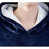Толстовка плед із капюшоном Huggle Hoodie Синій, фото 2