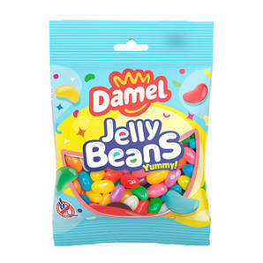 Цукерки жувальні Damel  Jelly Bean желейні боби, 80 г без глютену, 18 шт/ящ