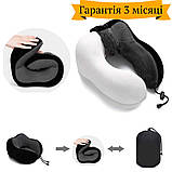 Подушка для подорожей memory foam The Chestnut, чорна, 30*28*10 см, фото 6