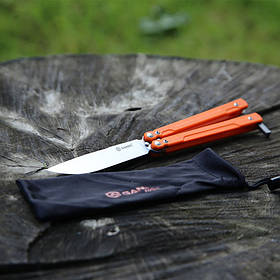 Універсальний Ніж-метелик (балісонг) Ganzo G766-OR. Для туризму кемпінгу та відпочинку на природі