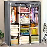 Складана каркасна тканинна шафа Storage Wardrobe 88130, шафа на три секції 130*45*175, фото 3