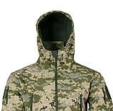 Демісезонна тактична куртка soft shell розмір 52-54 (20374) Куртка піксель розмір XXL, фото 7