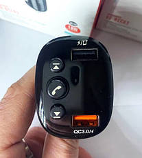 Автомобільний FM трансмітер модулятор XO BCC03 2 USB зарядний пристрій Чорний, фото 5