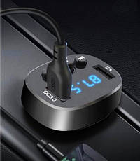 Автомобільний FM трансмітер модулятор XO BCC03 2 USB зарядний пристрій Чорний, фото 4