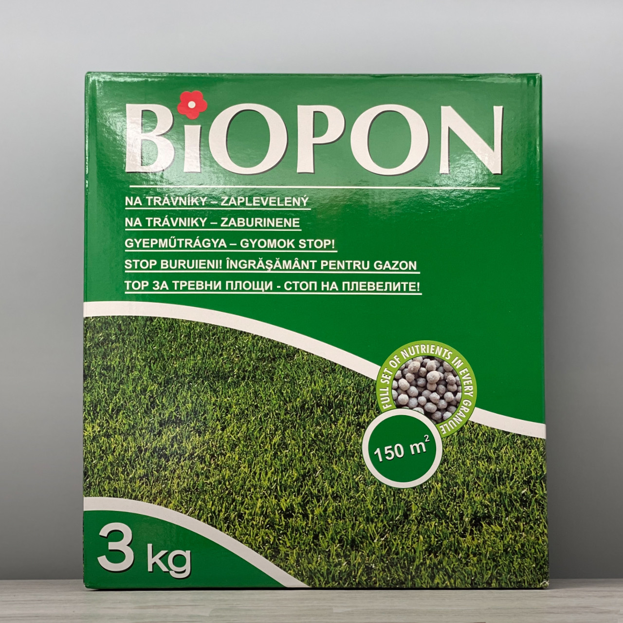 Добриво Biopon для газону проти бур'янів гранули 3 кг