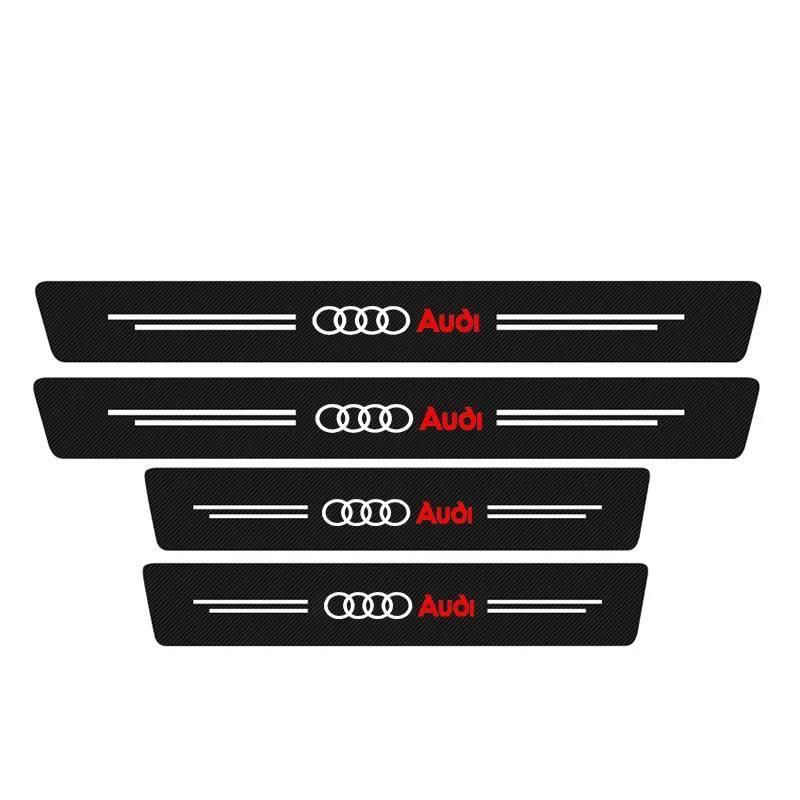 Захисна плівка накладка на пороги для Audi Чорний Карбон 4 шт., фото 1