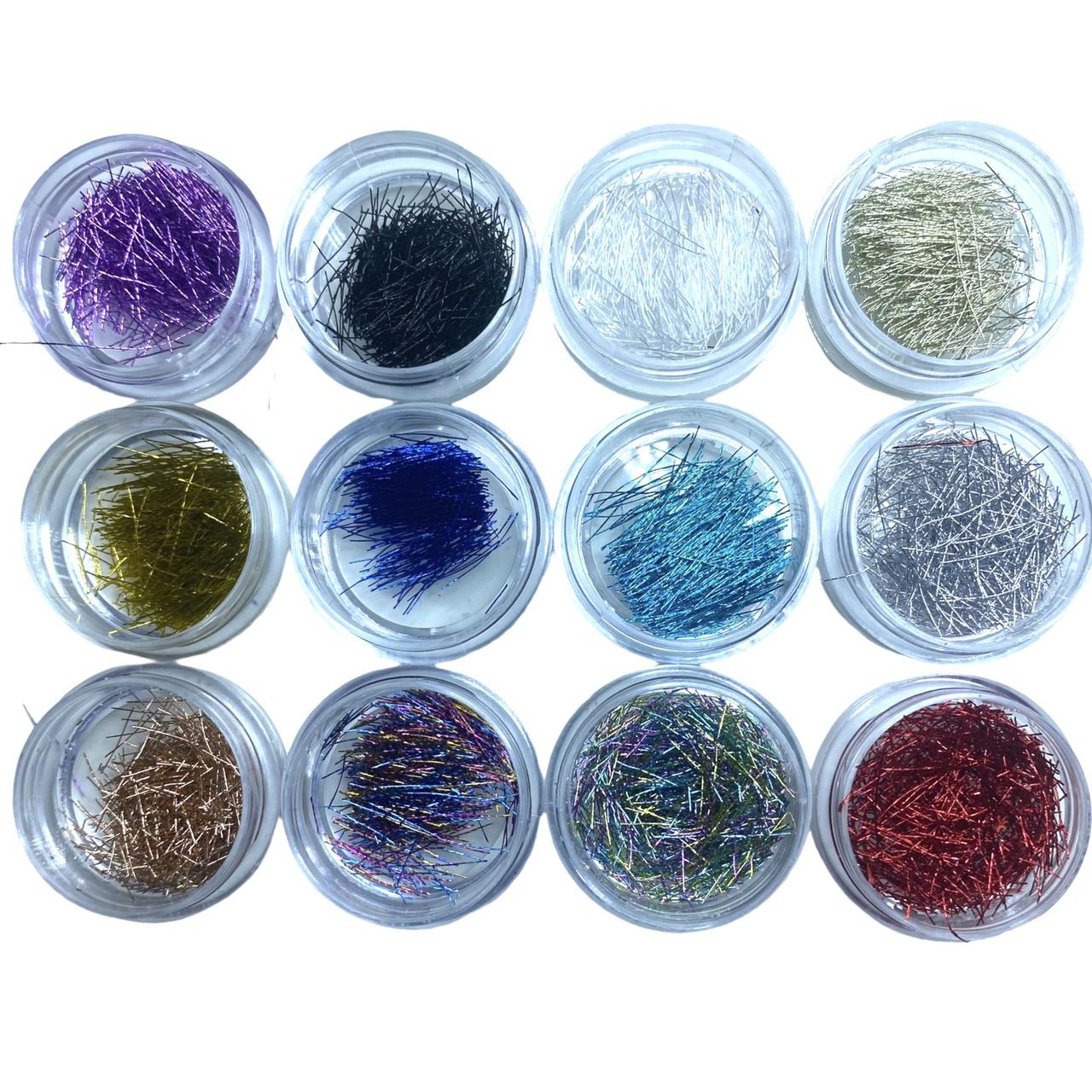 Набір декор нитки для дизайну нігтів, 12 шт