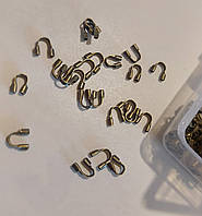 Затискачі протектри для біжутерії, для ювелірного тросика. Колір бронза ( 10 штук) 4.5 мм.
