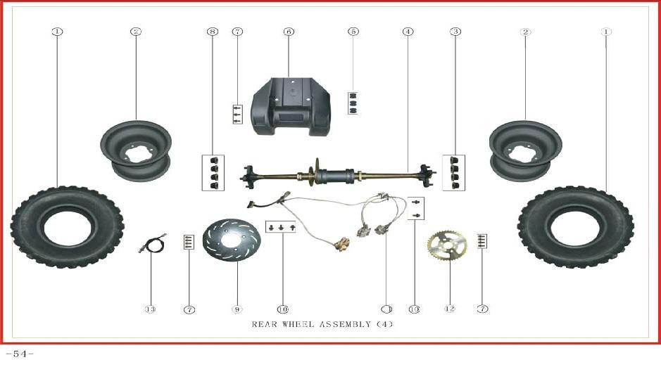 Запчасти для китайского квадроцикла ATV 110 ATV 125 ATV 150 250 400 500 600 700 Hummer Shineray - фото 5 - id-p332766348