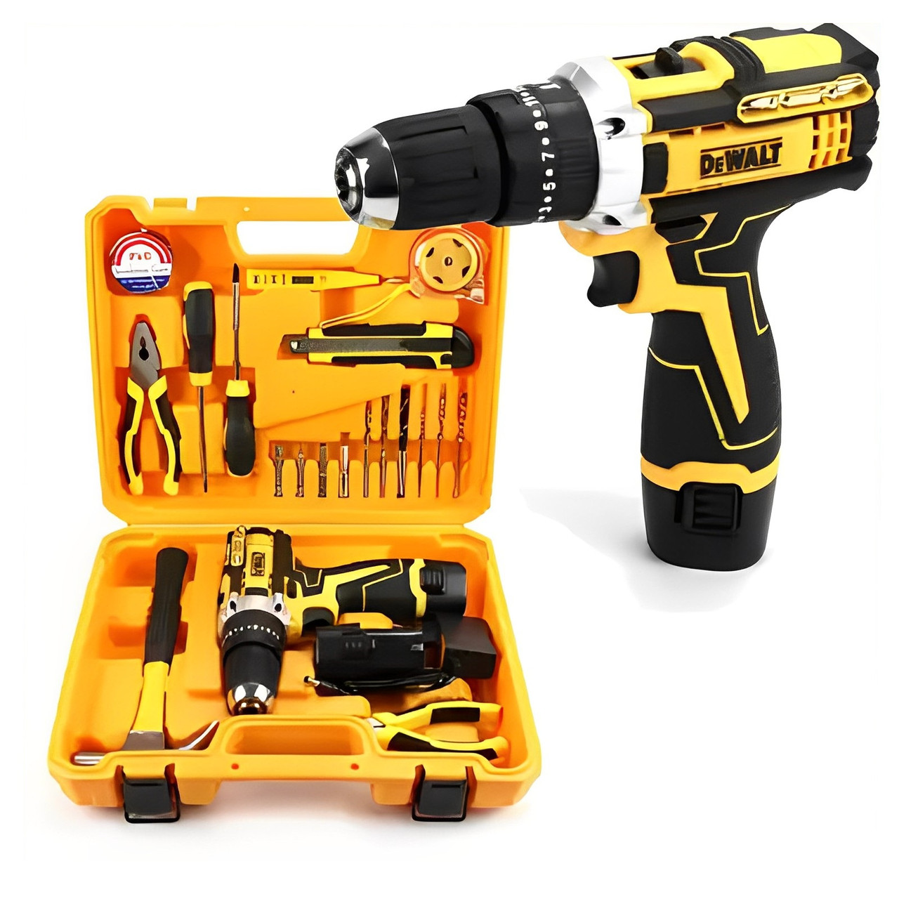 Акумуляторний Ударний Шурупокрут DeWALT DCD680 12 V 2 AH Деволт дриль шурупокрут із малим набором інструментів