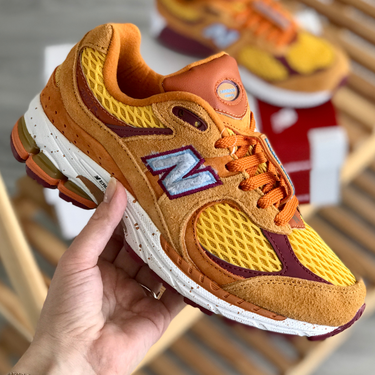 Orange new balance hot sale
