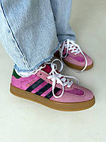 Кроссовки женские Adidas Gazelle Vapour Light Pink Velvet розовый осень весна кеды адидас газели