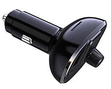 Автомобільний FM модулятор трансмітер XO BCC05 зарядний пристрій 18W QC3.0 2 USB Чорний, фото 4