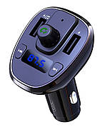 Автомобільний FM модулятор трансмітер XO BCC05 зарядний пристрій 18W QC3.0 2 USB Чорний