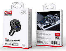 Автомобільний FM модулятор трансмітер XO BCC05 зарядний пристрій 18W QC3.0 2 USB Чорний, фото 6