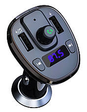 Автомобільний FM модулятор трансмітер XO BCC05 зарядний пристрій 18W QC3.0 2 USB Чорний, фото 3