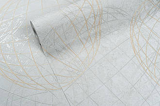 Метрові вінілові шпалери геометрія на флізеліні Vinil LS Sphere ДХС-1584/1 світло-сірий (1,06х10,05м)