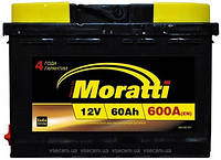 Аккумулятор автомобильный Moratti 60Ah 600A L+( левый плюс)