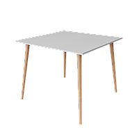 Обеденный стол на деревянных ножках в цвете лак-ольха ЛОЙС квадрат ф-ка Неман 880*880*750 мм