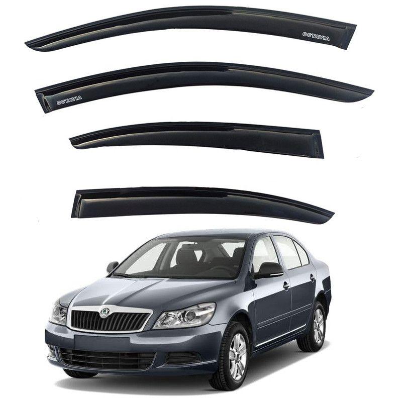 Дефлектори вікон вітровики Skoda Octavia A5 Liftback 2004-2013 Скотч 3M Voron Glass, фото 1