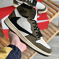 Кросівки жіночі Nike Jordan Retro 1 brown white / Найк аір Джордан Ретро 1 коричневі білі