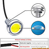 2шт Орлине око 23мм ДХО врізні світлодіодні денні ходові вогні LED DRL led лінзи підсвітка кузова салону, фото 4