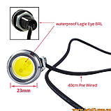 2шт Орлине око 23мм ДХО врізні світлодіодні денні ходові вогні LED DRL led лінзи підсвітка кузова салону, фото 6