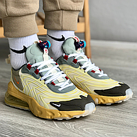 Кроссовки женские Nike Air Max 270 React Travis Scott / Найк аир макс 270 Реакт Тревис Скотт бежевые