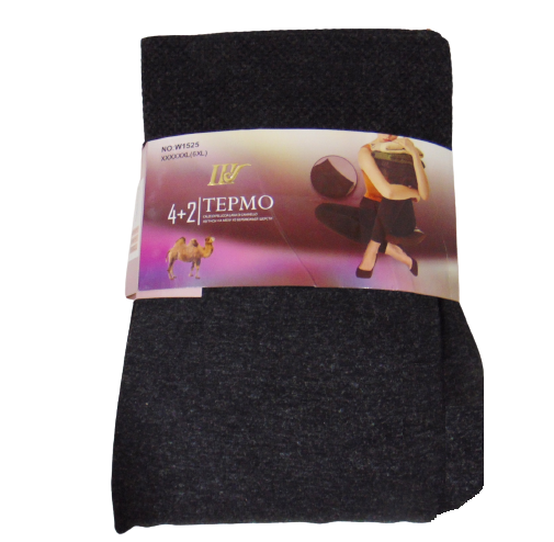 Термо лосини безшовні верблюжа вовна на товстому хутрі Шугуан 1525 6XL сірі, фото 1