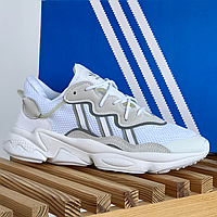 Кроссовки женские и мужские Adidas Ozweego white gray / Адидас Озвиго белые серые