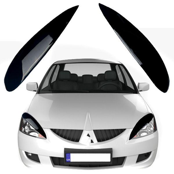 Вії фар для Mitsubishi Lancer IX 2003-2007 Широкі Voron Glass, фото 1