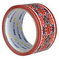 Скотч пакувальний 48мм*35м Buromax Вишиванка червона