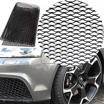 Сітка в бампер і решітку радіатора Elegant No1 100х20 см Очейка 5 x 2 мм Ромб Метал (511021/1)