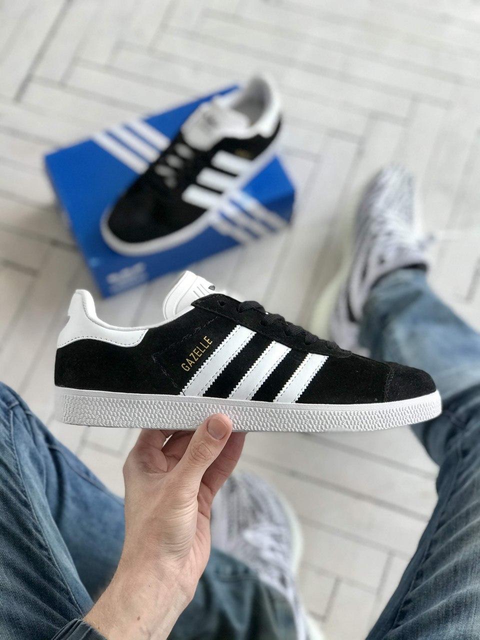 Кросівки жіночі Adidas Gazelle Black чорні осінь весна кеди адідас газелі замшеві