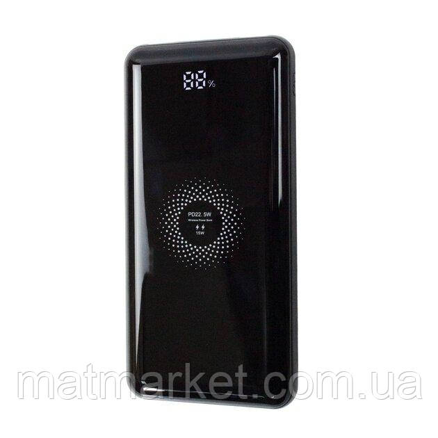 Повербанк з бездротовою зарядкою KingPower WP-20 20000 mAh з РК-дисплеєм Чорний, фото 1