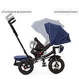 Велосипед триколісний Turbotrike M 4060 з поворотом сидіння 360°, Темно-синій льон, фото 3