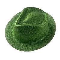 Зеленая шляпа с полями блестящий пластик