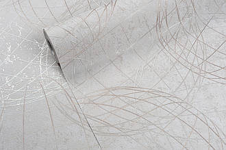 Метрові вінілові шпалери геометрія на флізеліні Vinil LS Sphere ДХС-1584/3 холодно-бежевий (1,06х10,05м)