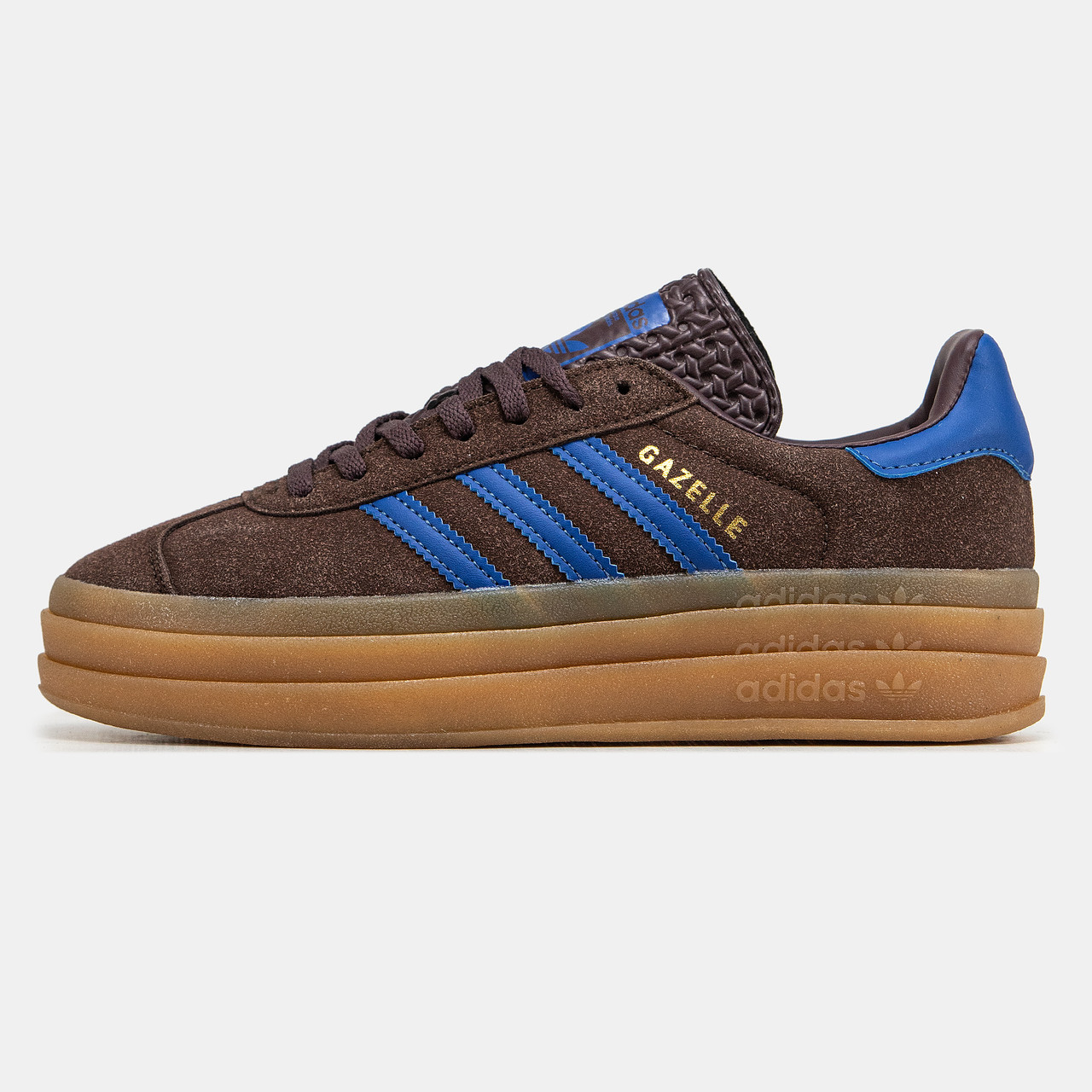 Купить Кроссовки женские Adidas Gazelle Bold Brown Blue коричневые ...
