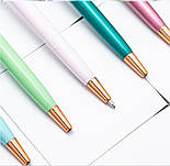 Ручка кулькова 1мм, металева зелена, пише чорним, фото 2