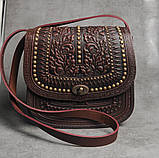 Авторська шкіряна сумка "Дубок" ручної роботи, велика  сумка з натуральної шкіри, фото 2