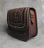 Авторська шкіряна сумка "Дубок" ручної роботи, велика  сумка з натуральної шкіри, фото 4